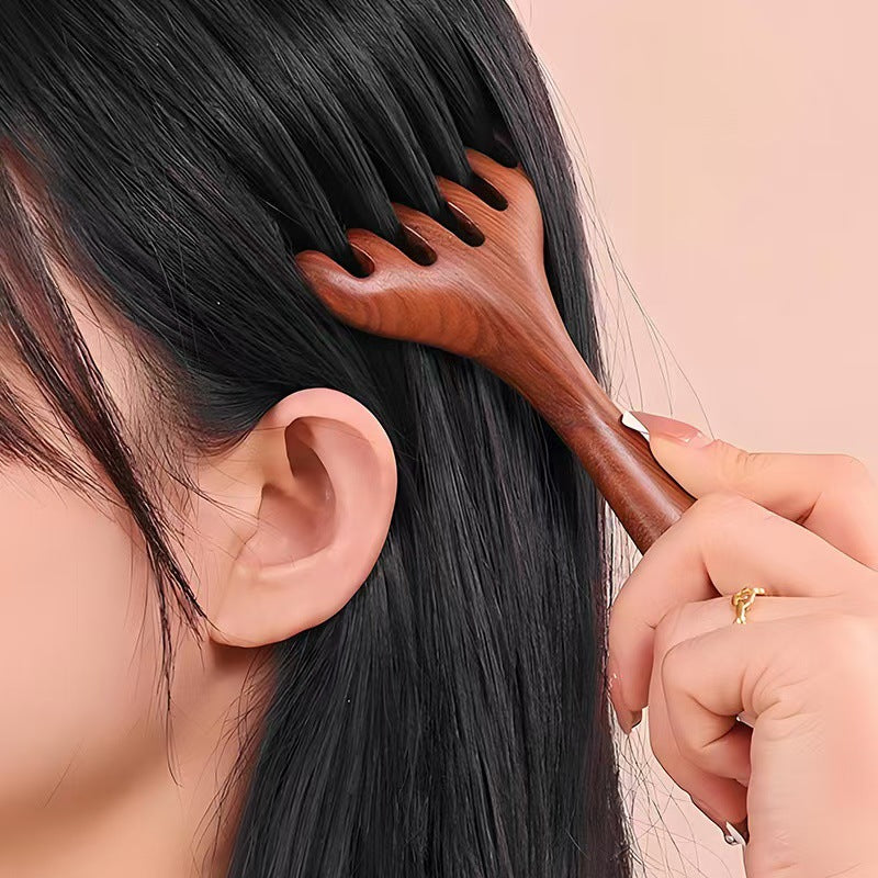 Antler Massage Comb Meridian Massage Comb Six-claw Comb Scratching Head Point Scraping Meridian Comb Dredging Massager